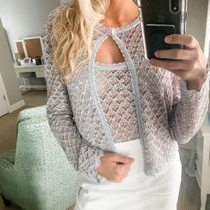 St. John Crochet Sweater Set